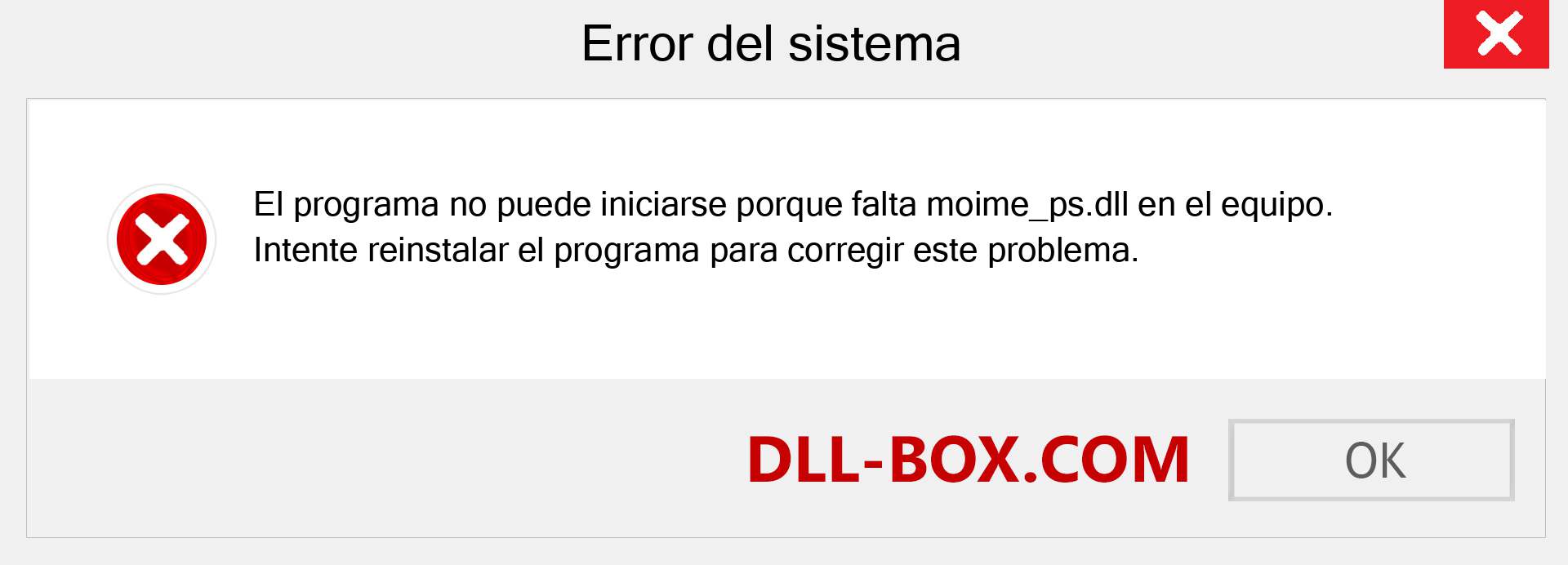 ¿Falta el archivo moime_ps.dll ?. Descargar para Windows 7, 8, 10 - Corregir moime_ps dll Missing Error en Windows, fotos, imágenes